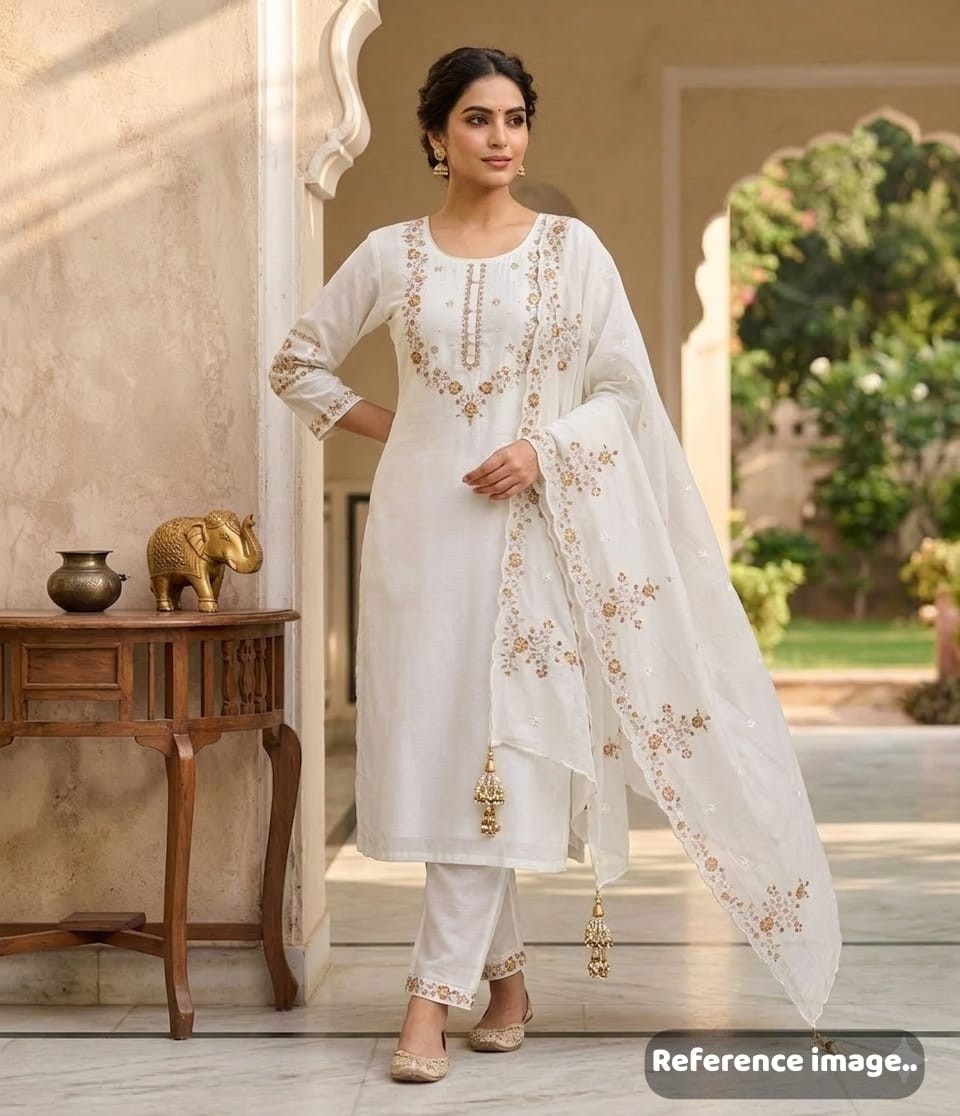 kurta pants and dupatta set